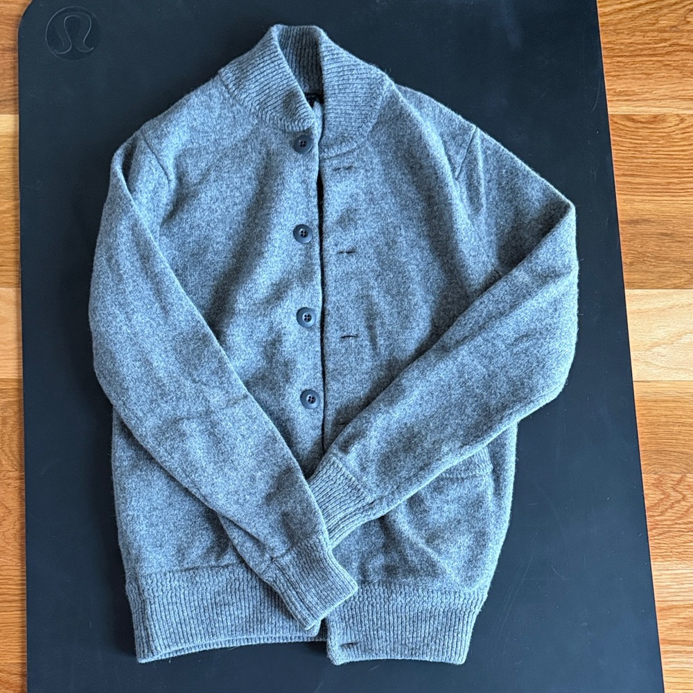 J crew Gray Button-Up Men's Sweater
